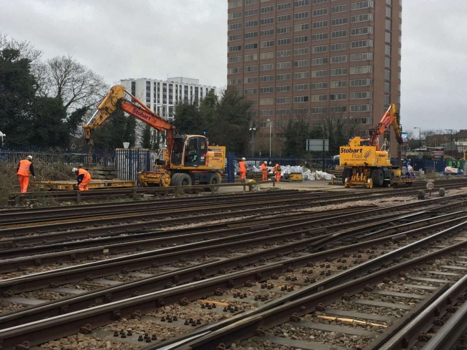 Engineers working on the Victoria Resignalling scheme