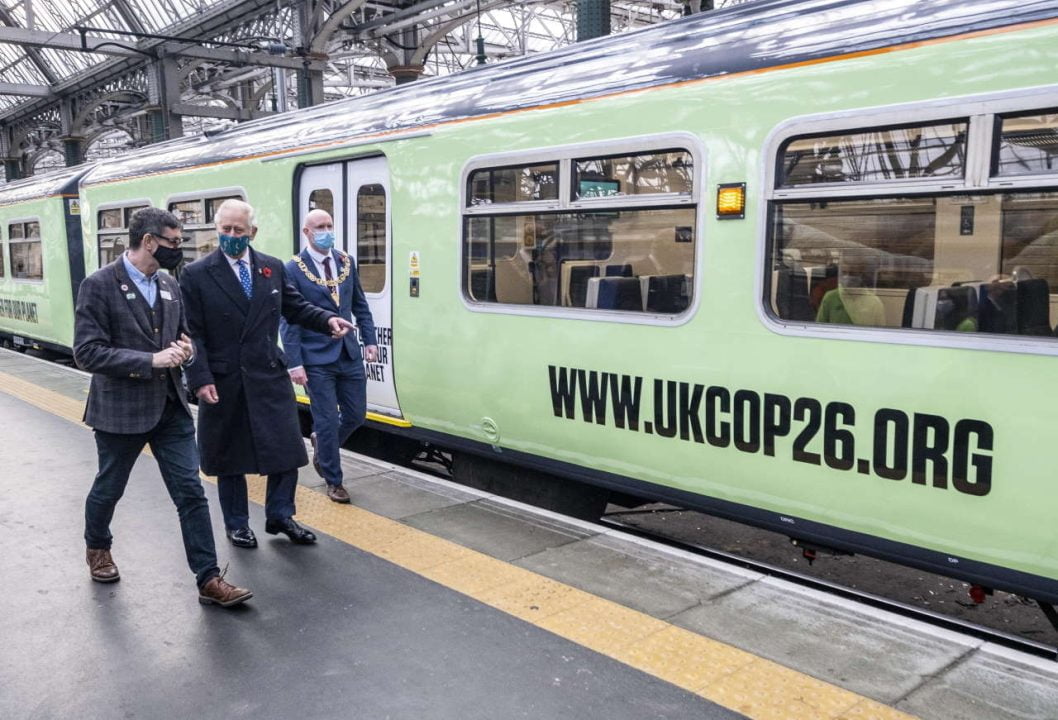 HRH Prince Charles with Martin Frobisher of Network Rail and Glasgow Lord Provost Philip Braat