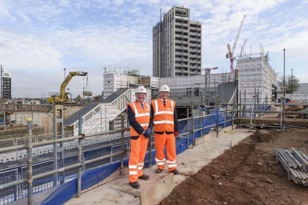 Deputy Mayor of the West Midlands Bob Sleigh and leader of Birmingham City Council cllr Ian Ward visit the construction site