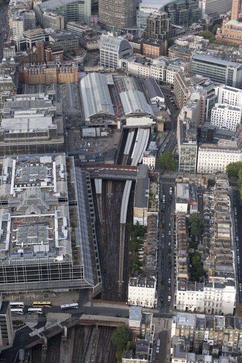 Victoria station aerial view