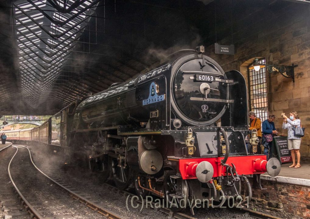 60163 Tornado stands at Pickering, North Yorkshire Moors Railway