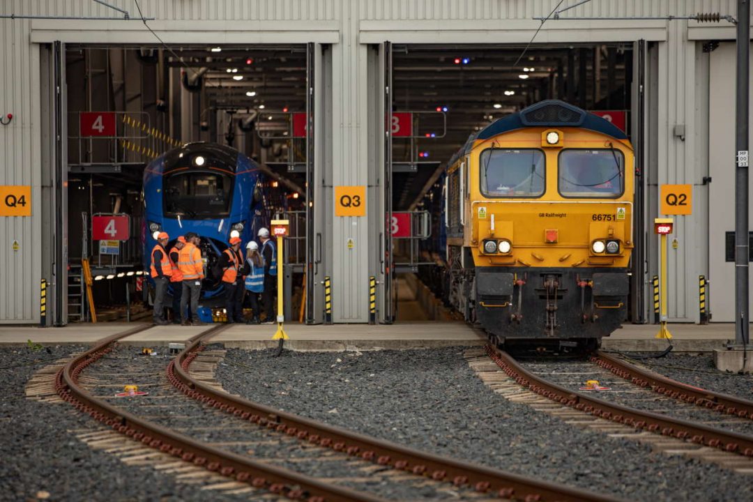 class 66 hitachi depot lumo train