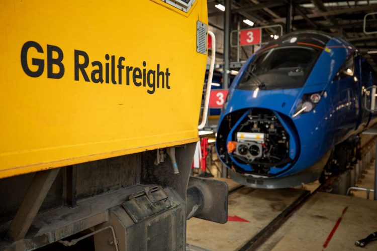 class 66 hitachi depot lumo train