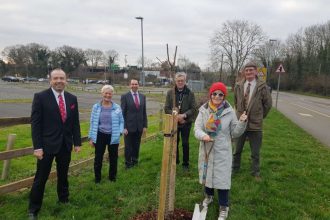 Tree planting transforms approach road to Long Buckby station