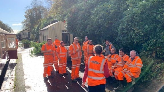 Volunteers working at Bodmin & Wenford Railway