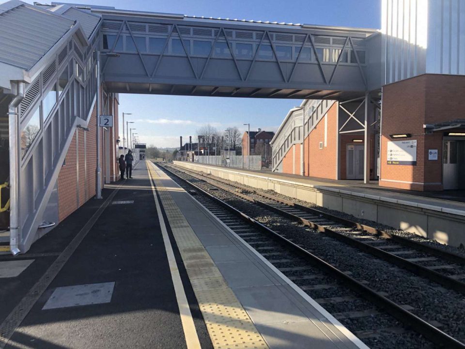 Accessible footbridge at Market Harborough station