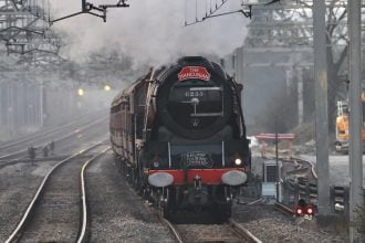 WATCH: Two steam locomotives head south through Staffordshire