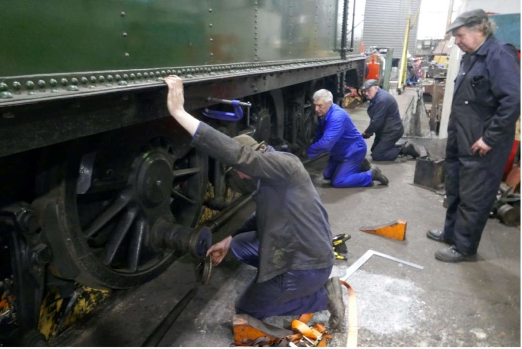 Checking Crankpins // Credit 4253 Locomotive Company Ltd