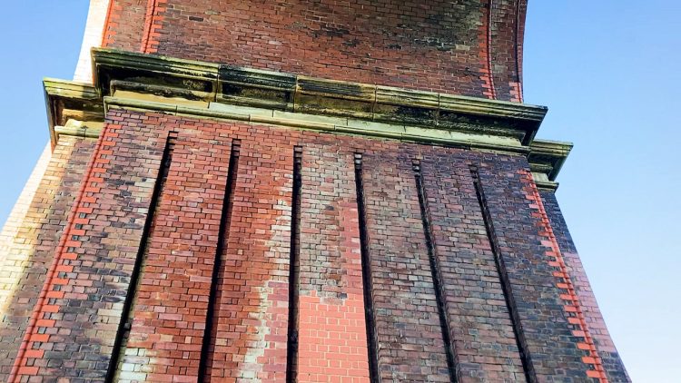 Detailed stonework from underside of Whalley viaduct arch