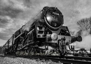 73156 stands at Rothley, Great Central Railway