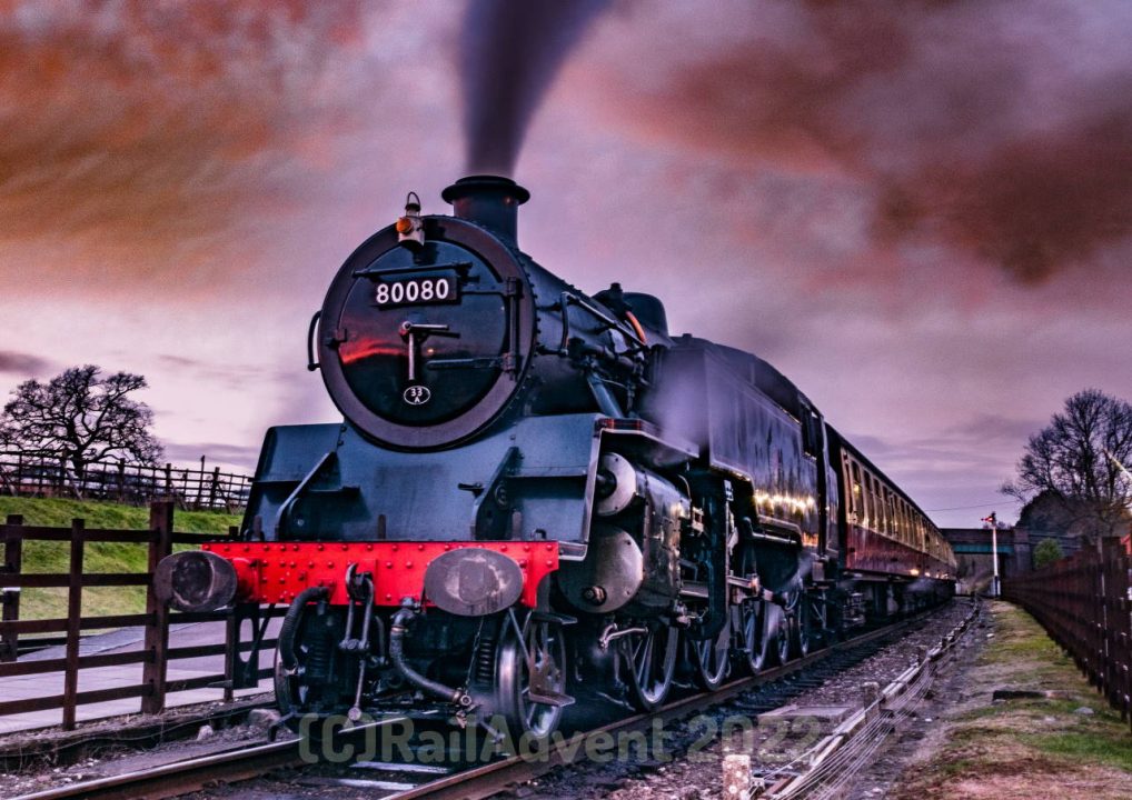 80080 stands at Quorn and Woodhouse, Great Central Railway