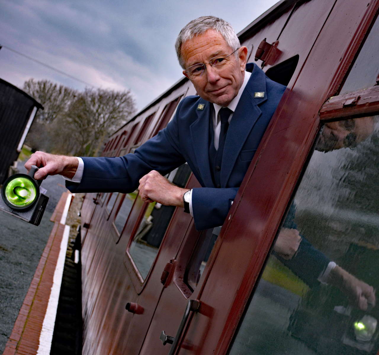 Cambrian Heritage Railways volunteer Dave Roll Station Manager at Weston Wharf.