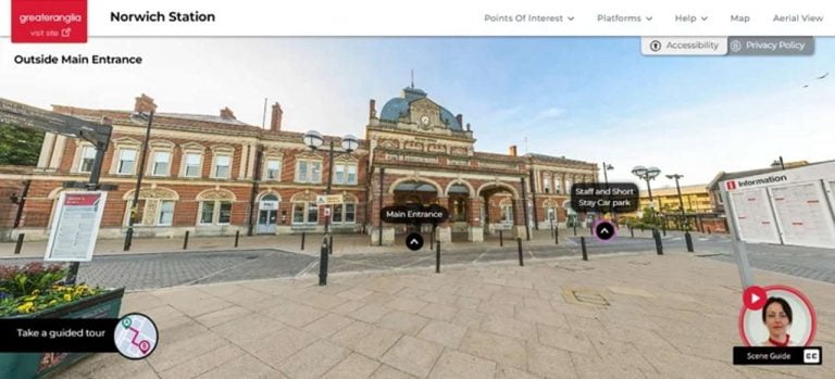 Norwich Station Virtual Tour Entrance 768x349 