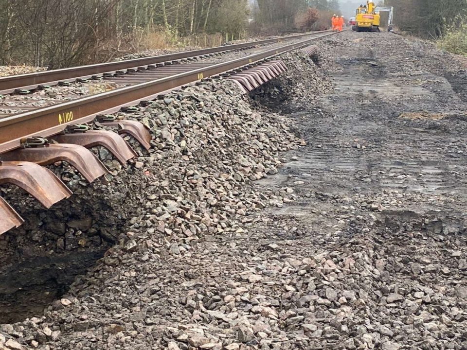 washout of stones Welshpool