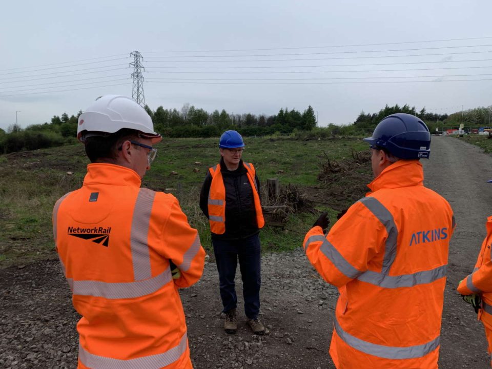 Peter Grant MP at Cameron bridge station site on the Levenmouth Rail Link