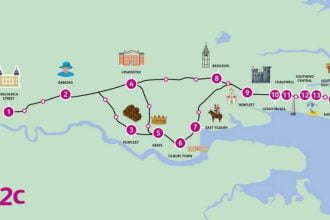 Royal gems along c2c’s London train route in new map