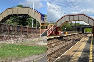 WATCH: Timelapse footage of Northumberland railway station footbridge upgrade