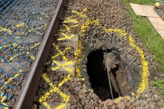 Sinkhole causes closure of Ayrshire railway line