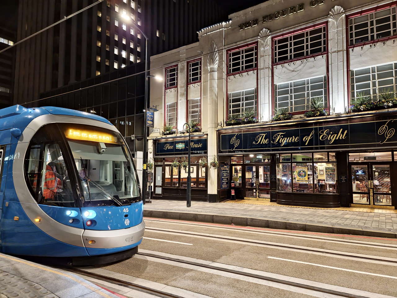 A tram test on Broad Street