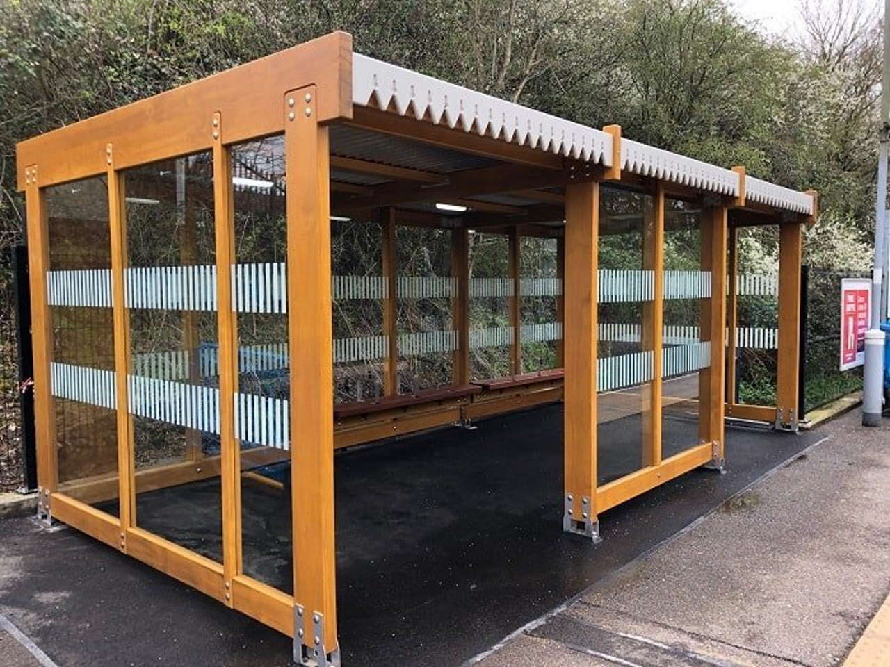 The new shelter at Braintree station.