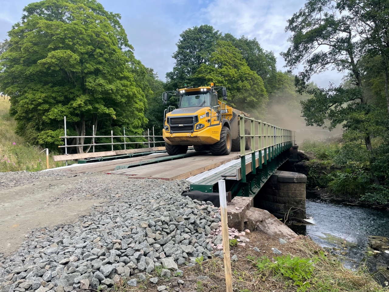 bog mats in place for Moxy to cross