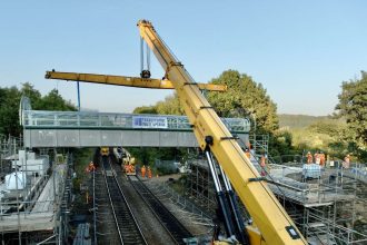 172-year-old railway footbridge replaced in Huddersfield