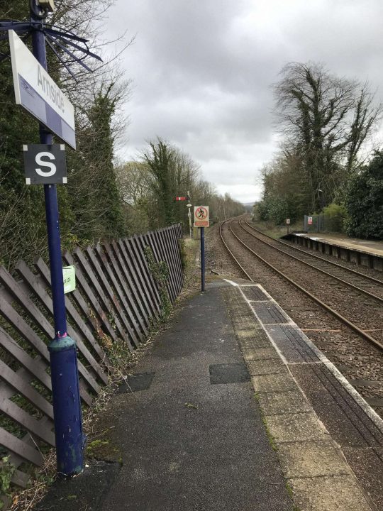 Arnside station before platform upgrade