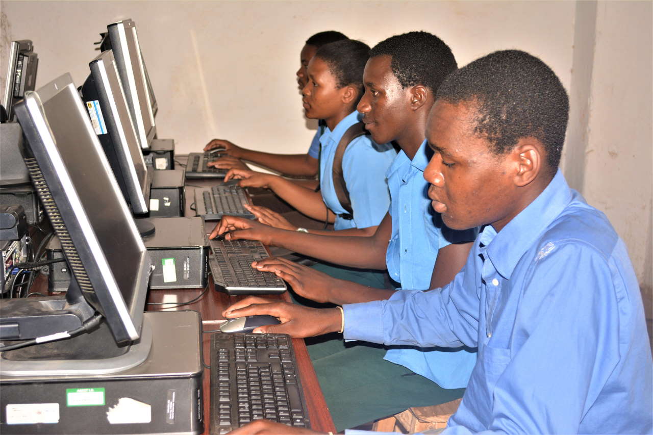 Computers in use at the Chintheche Private Secondary School