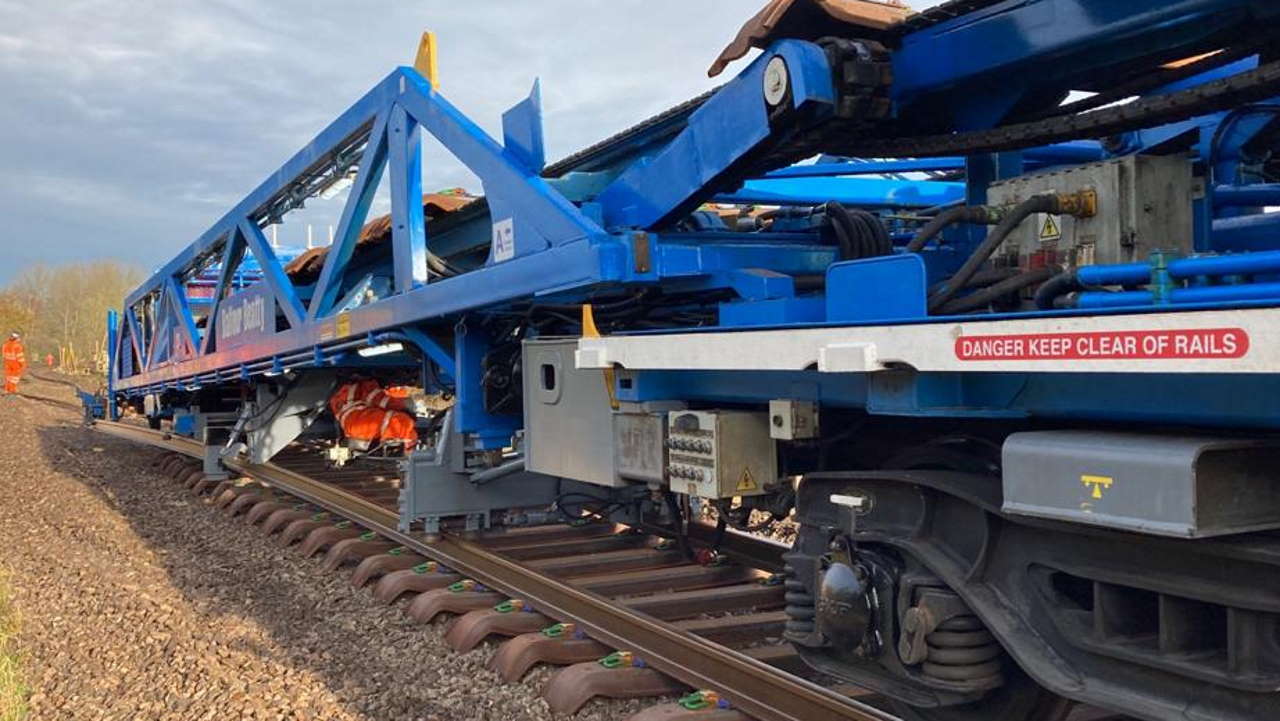 Track construction train