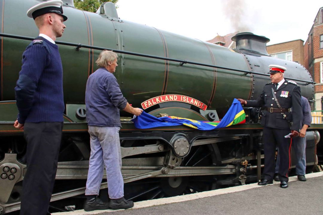 45596 Bahamas renamed 45606 Falkland Islands Swanage Thursday 22 September 2022