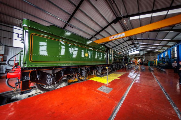 Locomotives inside Bridgnorth shed