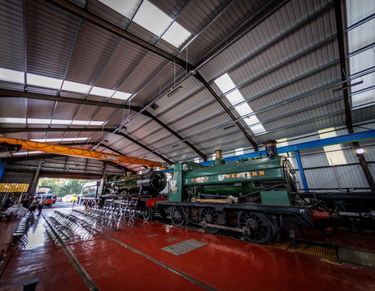 Locomotives inside Bridgnorth shed