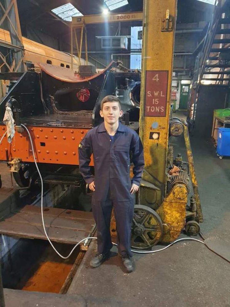 New apprentice Cameron Ross at the NYMR