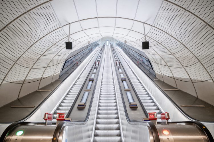 Bond Street Elizabeth line escalators