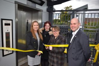 Official opening of new lifts and footbridge at Hunts Cross station creates improved accessibility