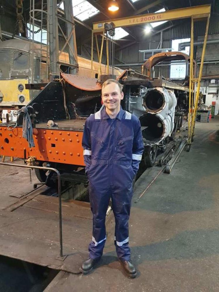 New apprentice Jacob Swinburn at the NYMR