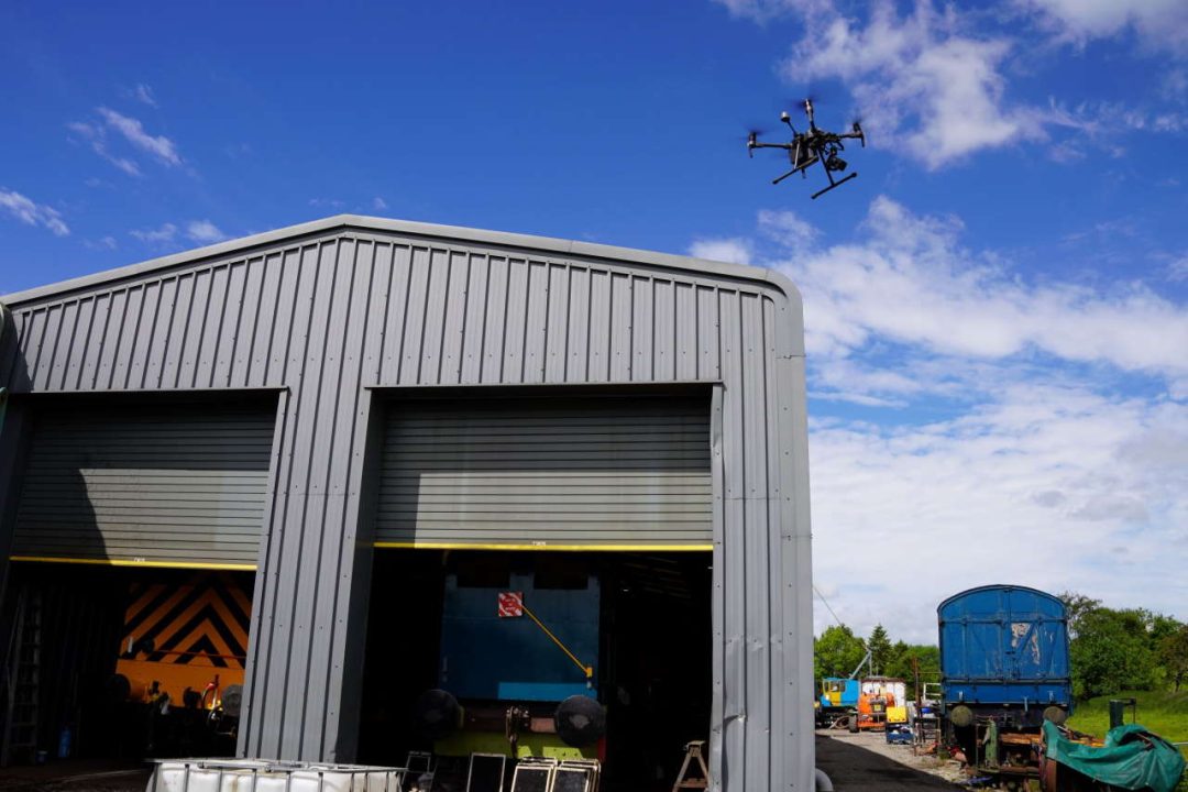 Networx3 UAV drone in action at The Embsay Bolton Abbey Steam Railway