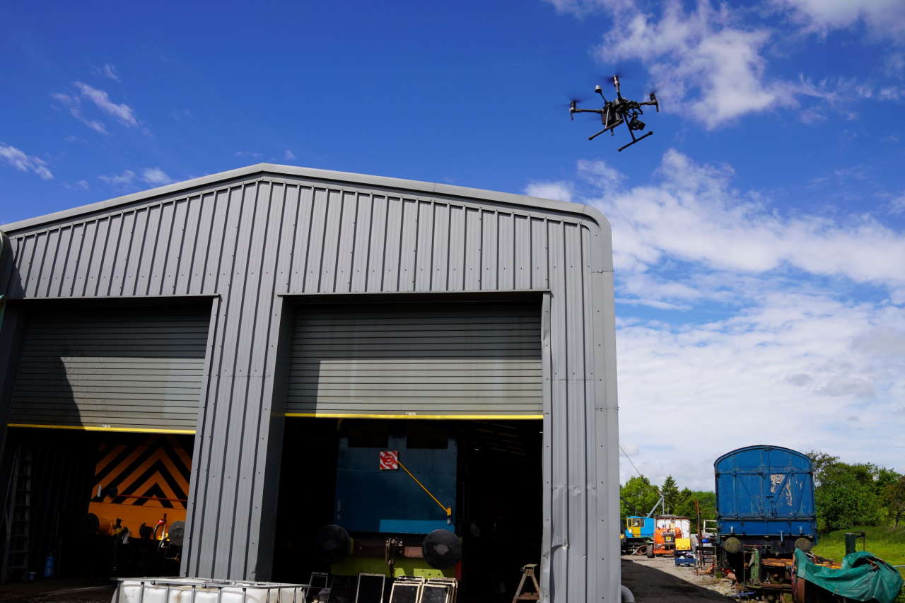 Networx3 UAV drone in action at The Embsay Bolton Abbey Steam Railway