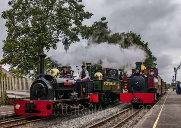 Lyd, Hugh Napier and Russell at Dinas on the Welsh Highland Railway