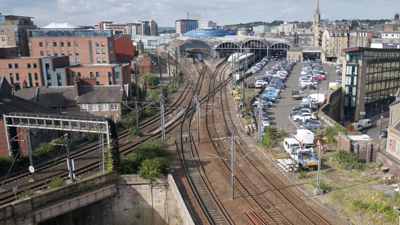 Site of engineering work in Newcastle