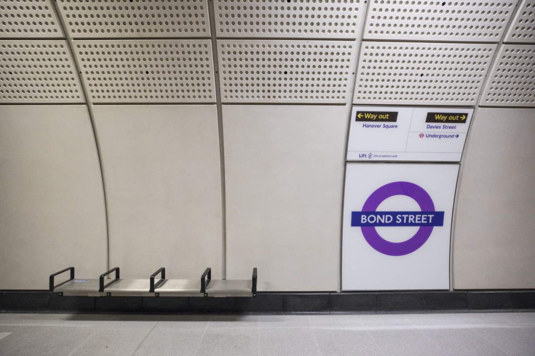 Bond Street Elizabeth line station platform