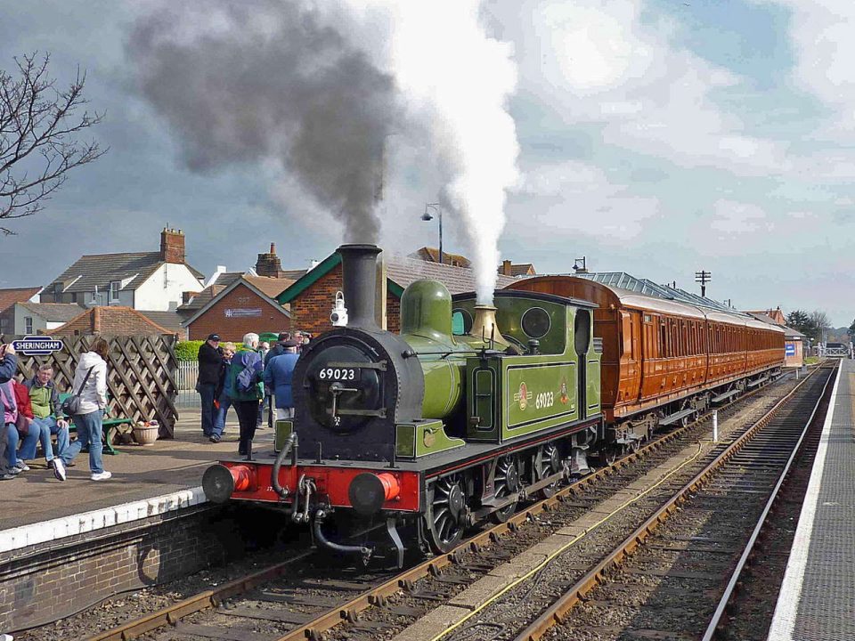 69023 in Sheringham station on the North Norfolk Railway on 13 March 2011