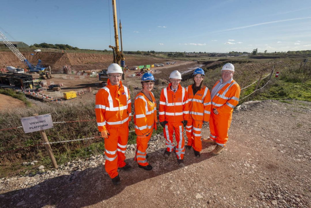 Ben Gray, project director at Arden Cross Ltd, Cllr Karen Grinsell, deputy leader of Solihull Council, Andy Street, Mayor of the West Midlands, Cllr Brigid Jones, deputy leader of Birmingham City Council and Jonathan Bretherton, managing director at Solihull Urban Growth Company, at the Arden Cross site in Solihull