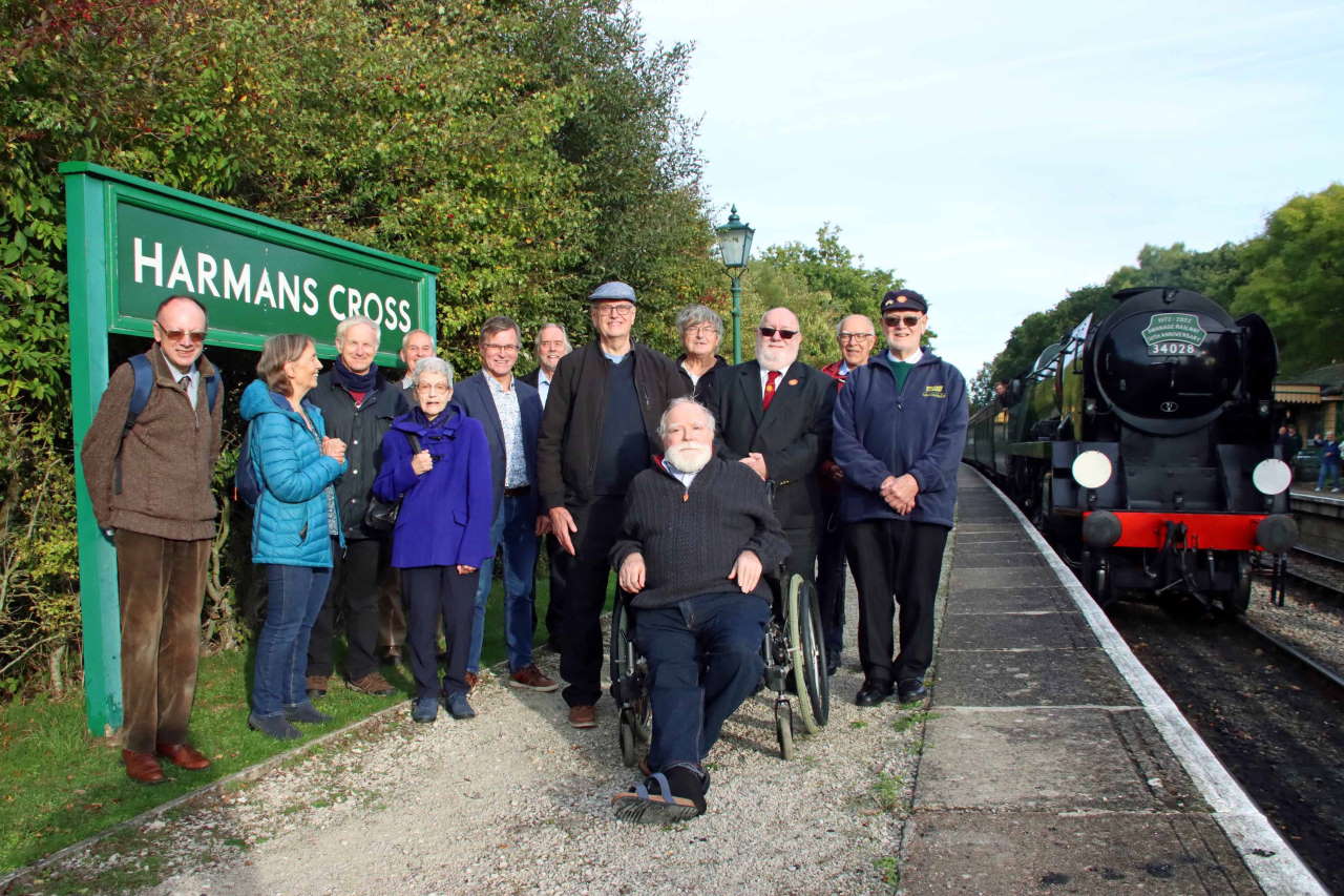 Andrew Goltz (seated) John Sloboda (cap) Harman's Cross Sunday 9 October 2022