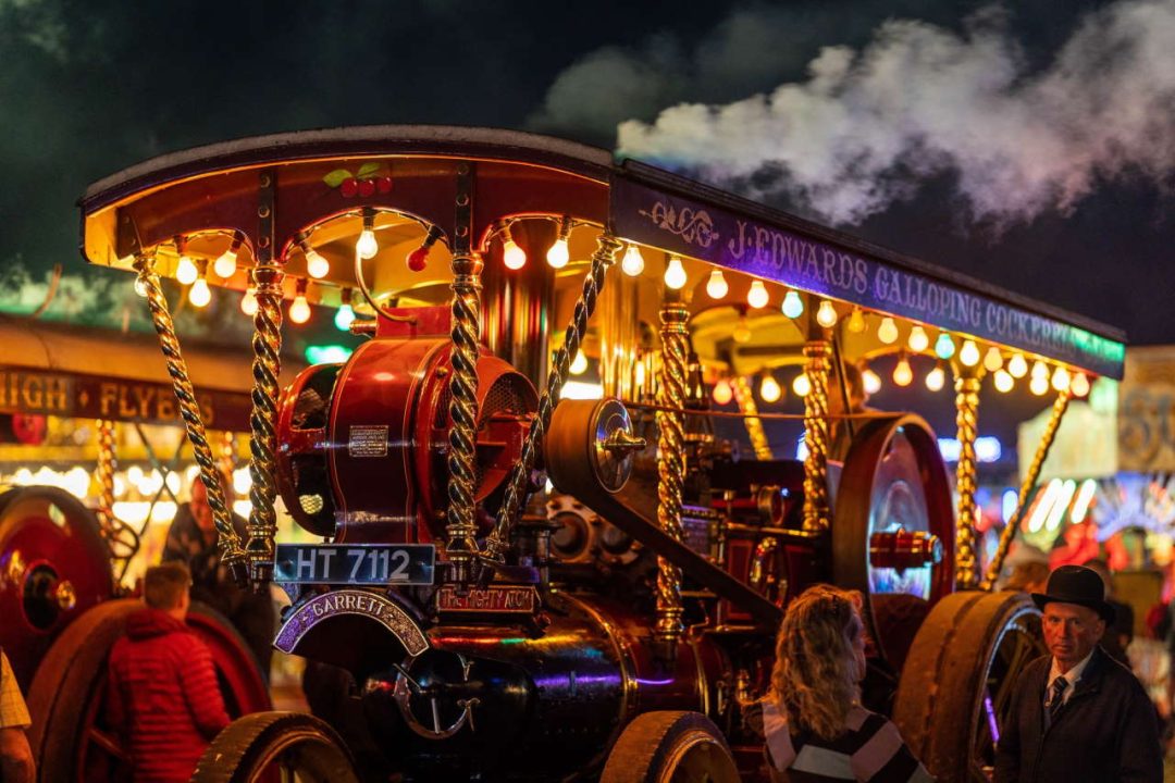 Check out this beautiful picture taken at night at the Showman's Engine line,