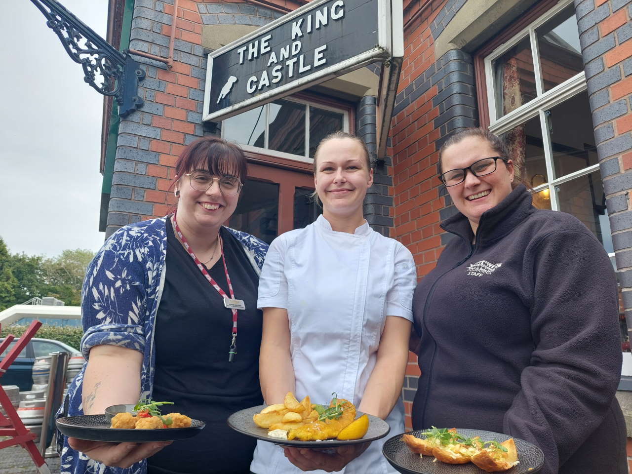 Food and Beverage Operations Manager Sophie Poutney, Executive Head Chef Lucy Kelly and Heritage Catering Manager Sarah Gibbs