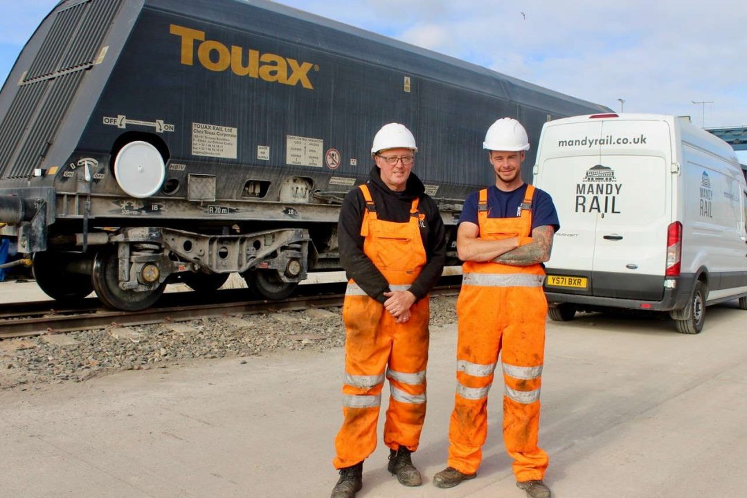 Chris and Joe Yates from the Mandy Rail team on site