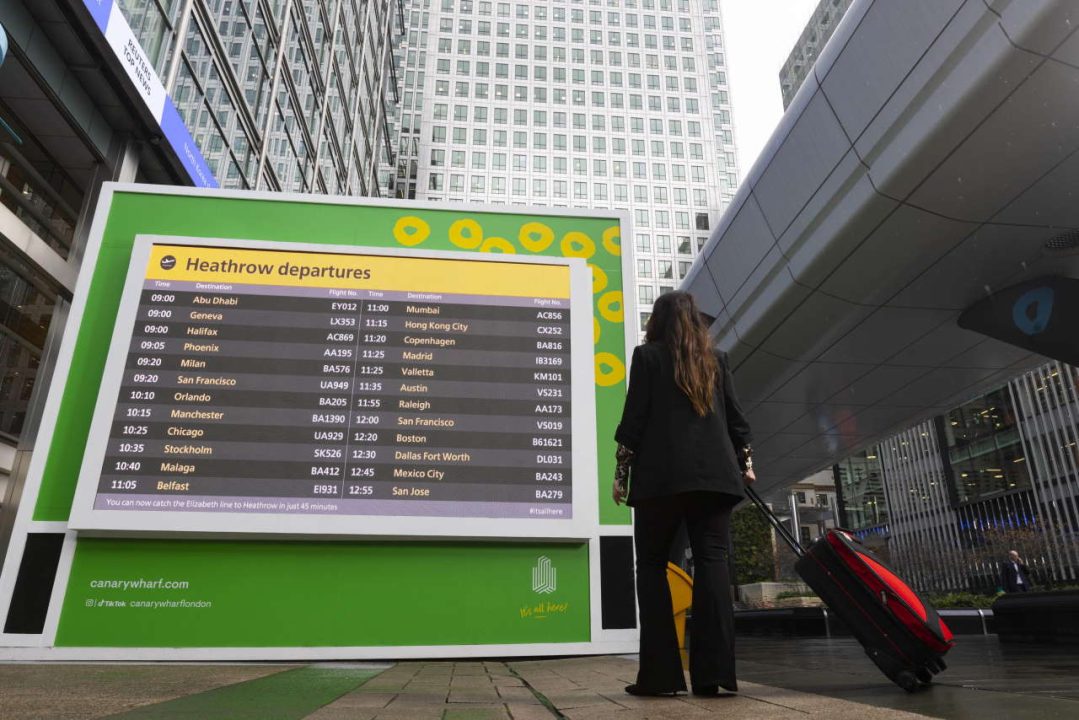 Canary Wharf Departure Boards