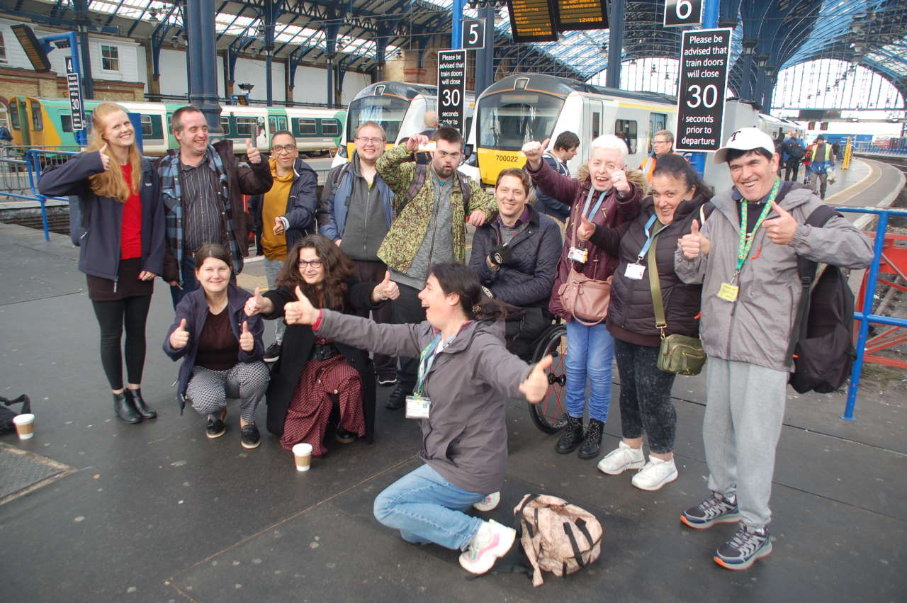 Group in Brighton railway station