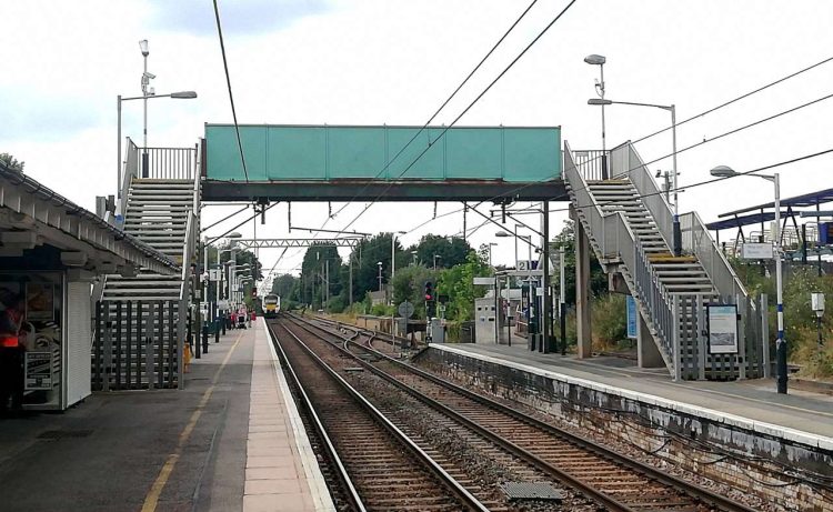 Royston station footbridge which closed spring 2020. Photo credit, Govia Thameslink Railway